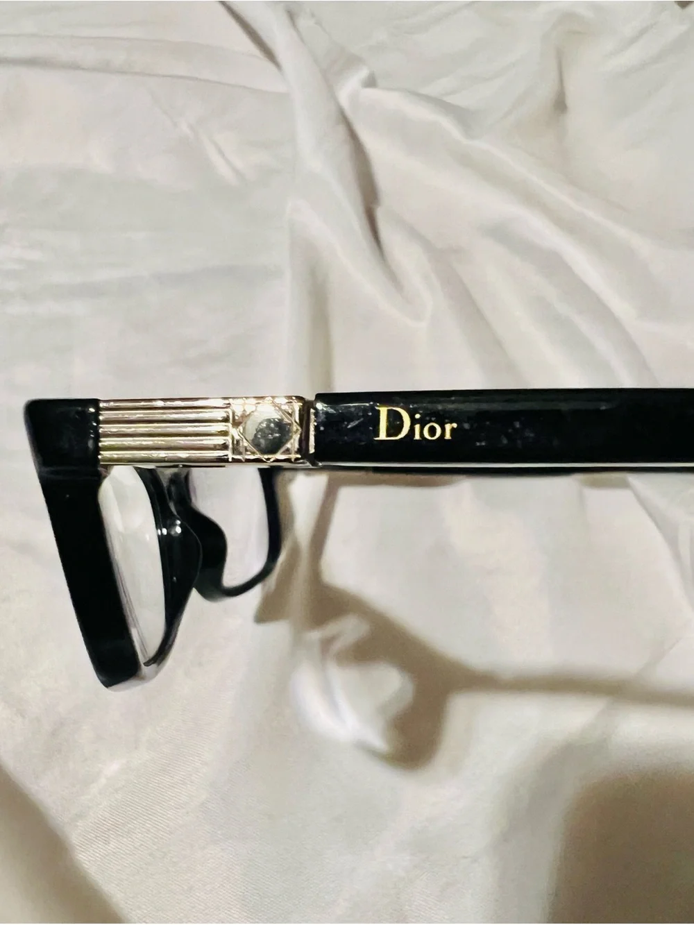 Christian Dior Eyeglasses CD3209 Black / Gold Rectangular Frame Italy